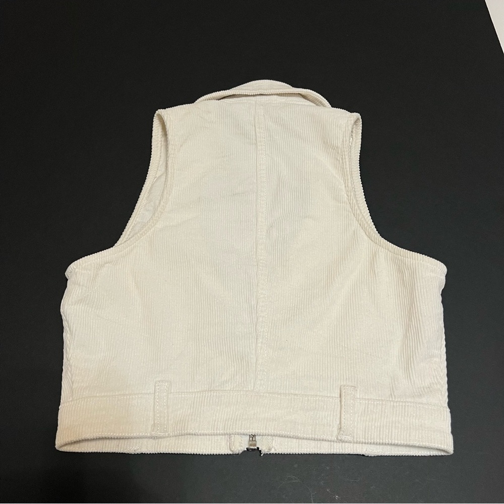 I.Am.Gia corduroy cropped Vest top, cream, size XS - Picture 8 of 10